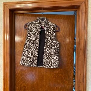Betsey Johnson faux fur Leopard print vest
